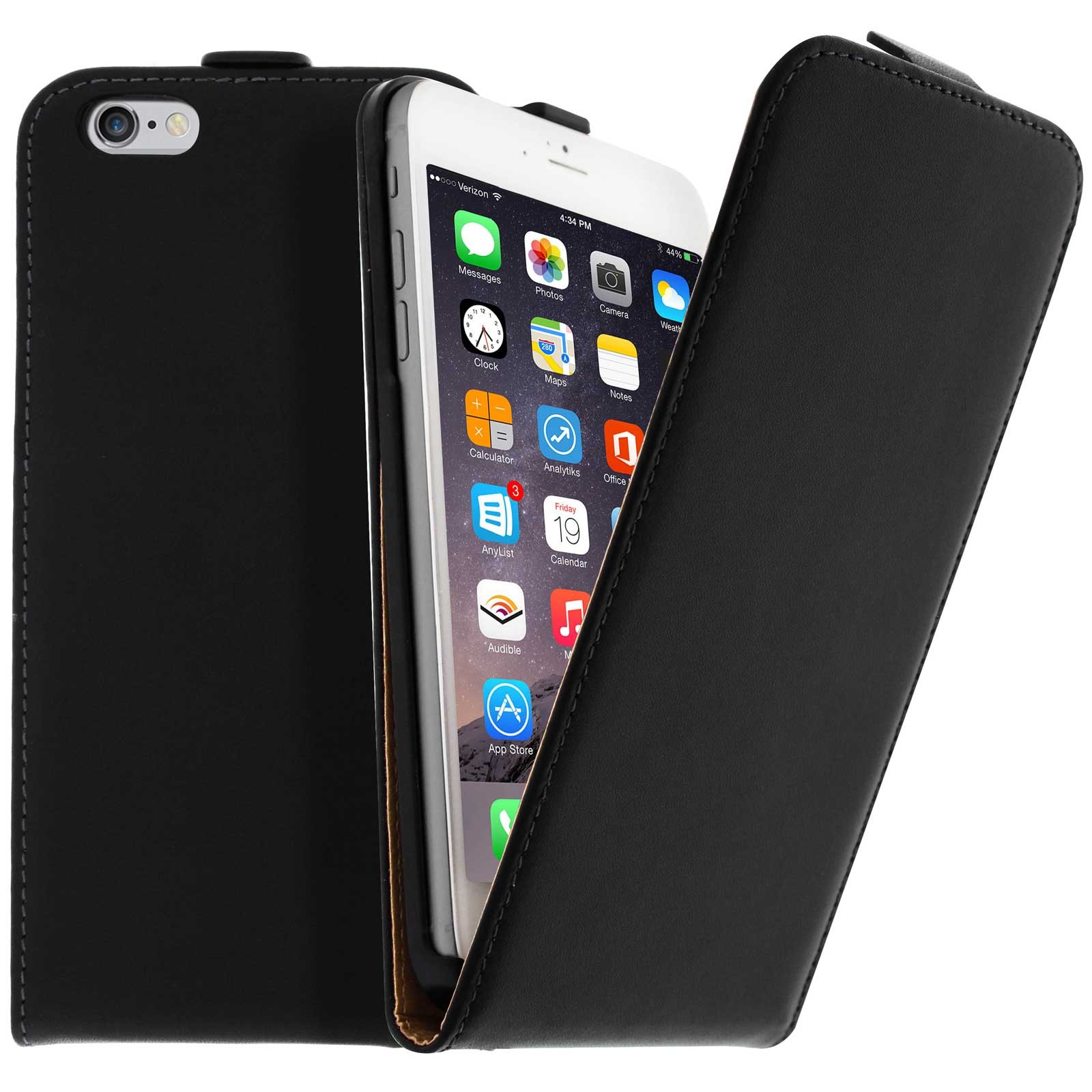 Vertical flip case, synthetic leather case for iPhone 6 Plus – Black