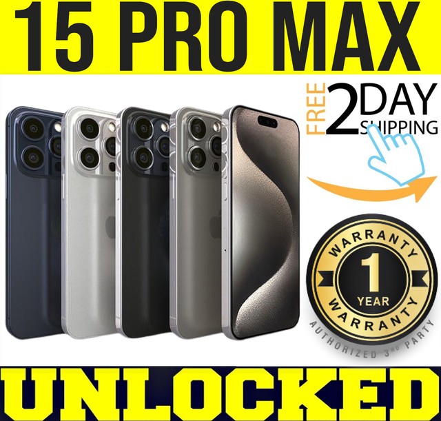 APPLE IPHONE 15 PRO MAX 256GB 512GB 1TB (UNLOCKED) 🔋 100% BATTERY 🔋 ❖SEALED❖