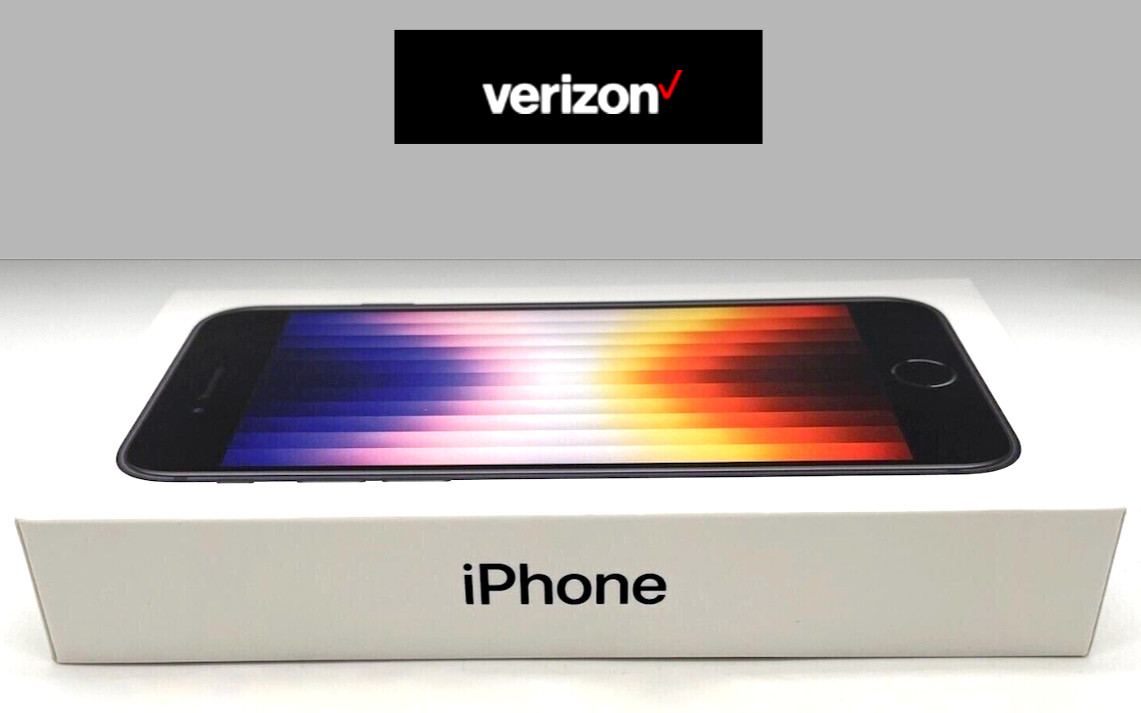 New Sealed Apple iPhone SE 3rd Gen 64GB Midnight For Verizon Wireless