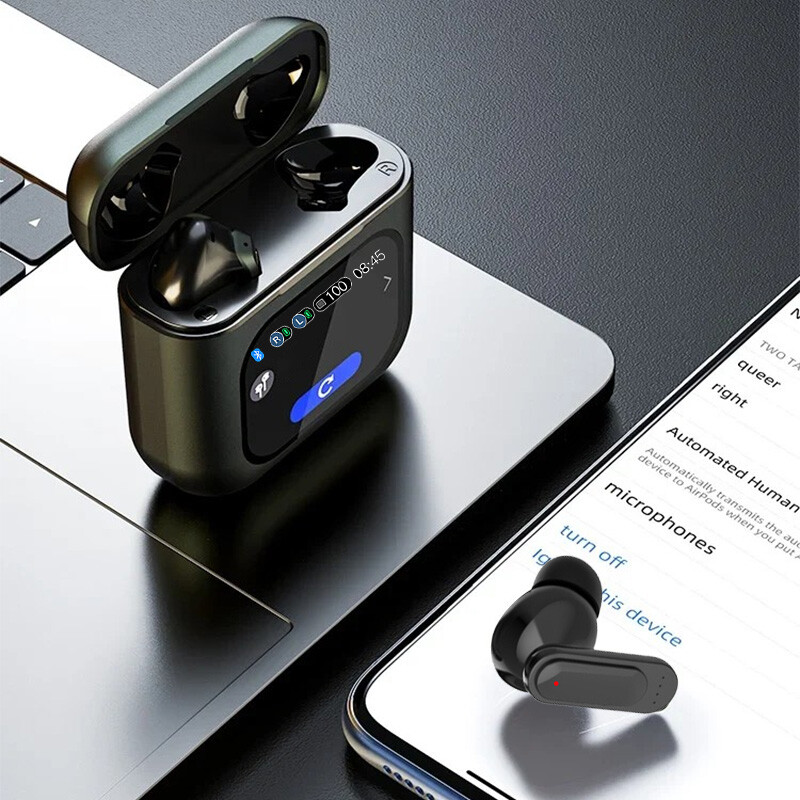 LCD Touch Screen Bluetooth Stereo Earbuds Headsets ANC ENC iOS Android iPhone 15