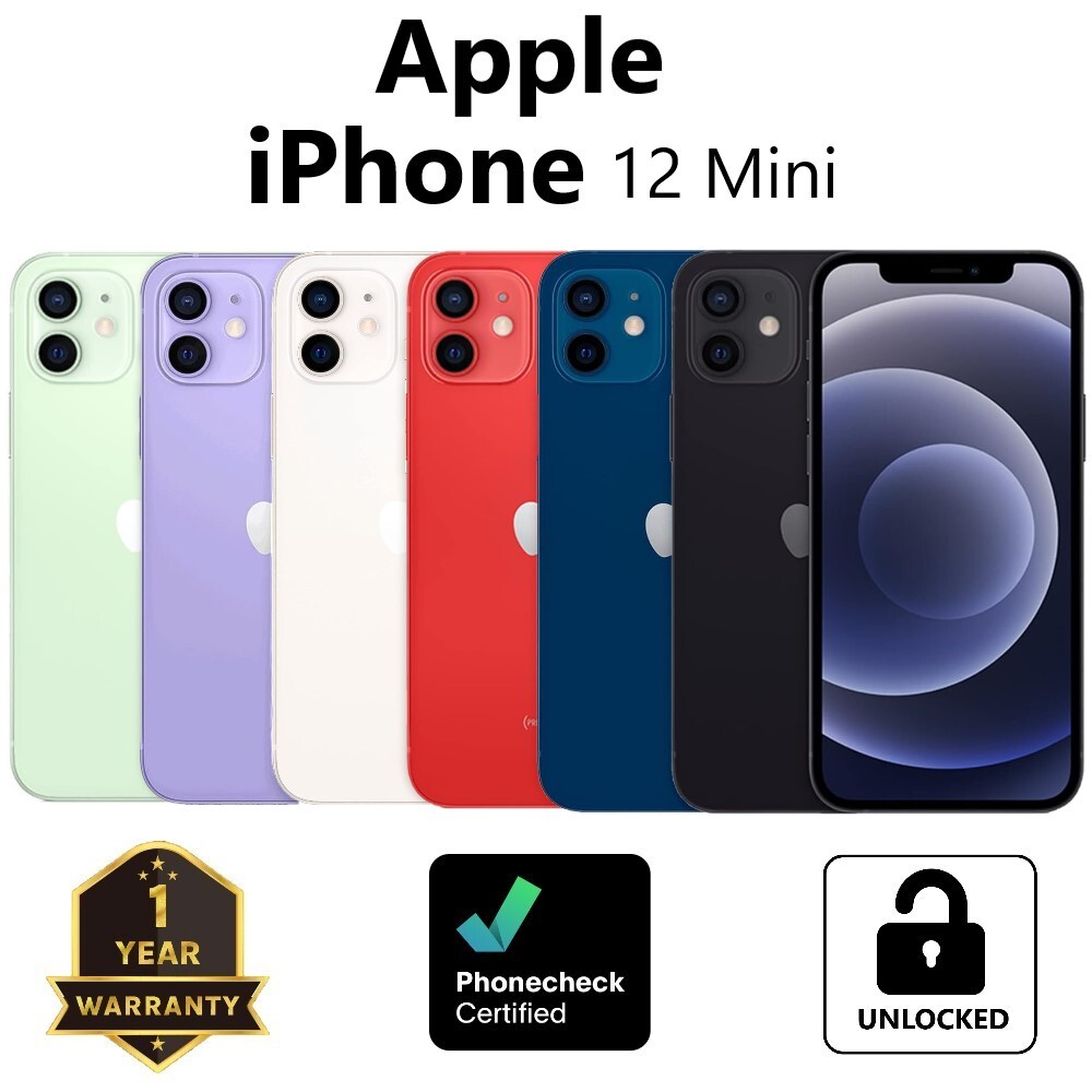 Apple iPhone 12 mini – 64 GB | 128GB | 256GB (Unlocked) Smartphone – Very Good