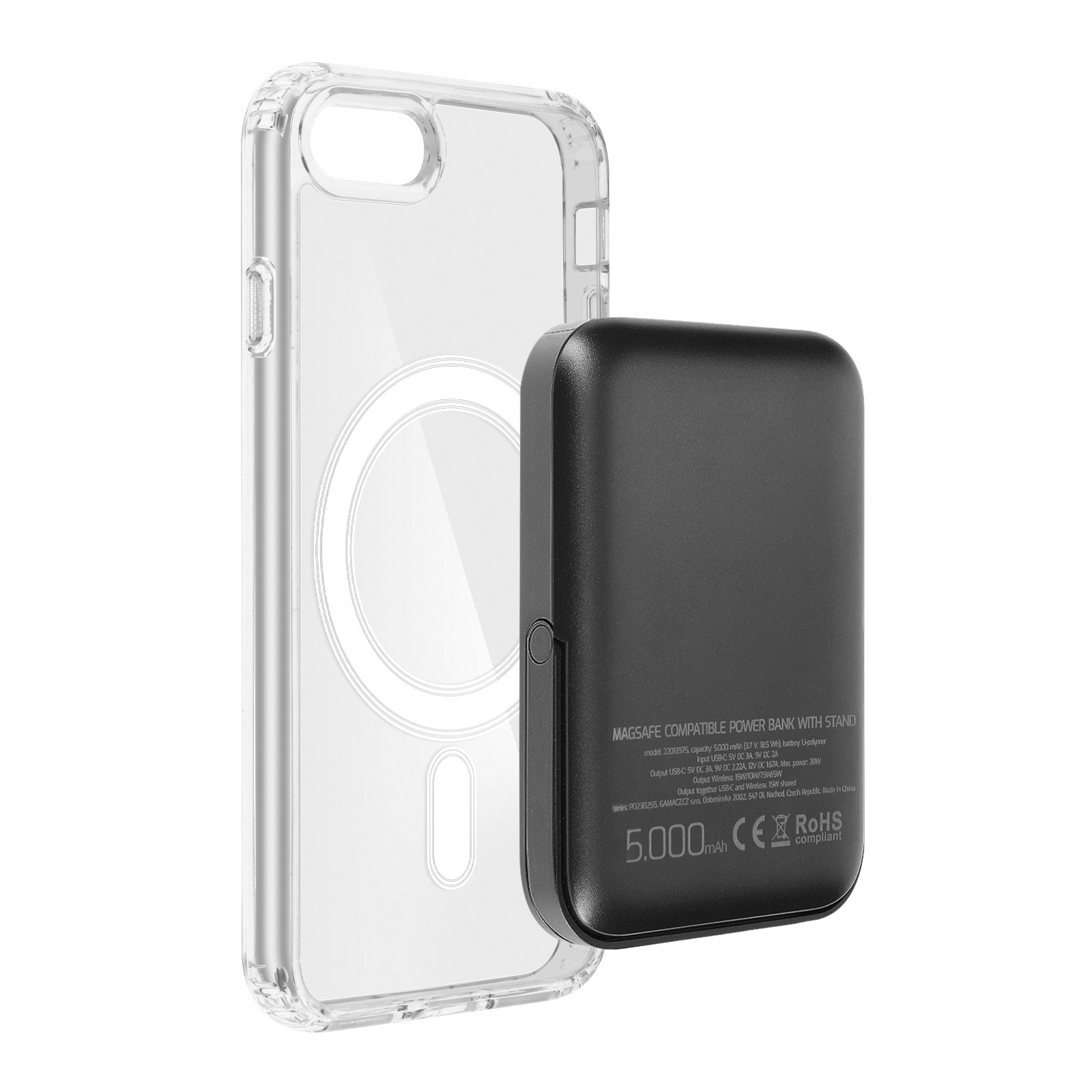 Case for iPhone 8/ SE 2020 /2022 and Powerbank 5000 mAh  Swissten Clear