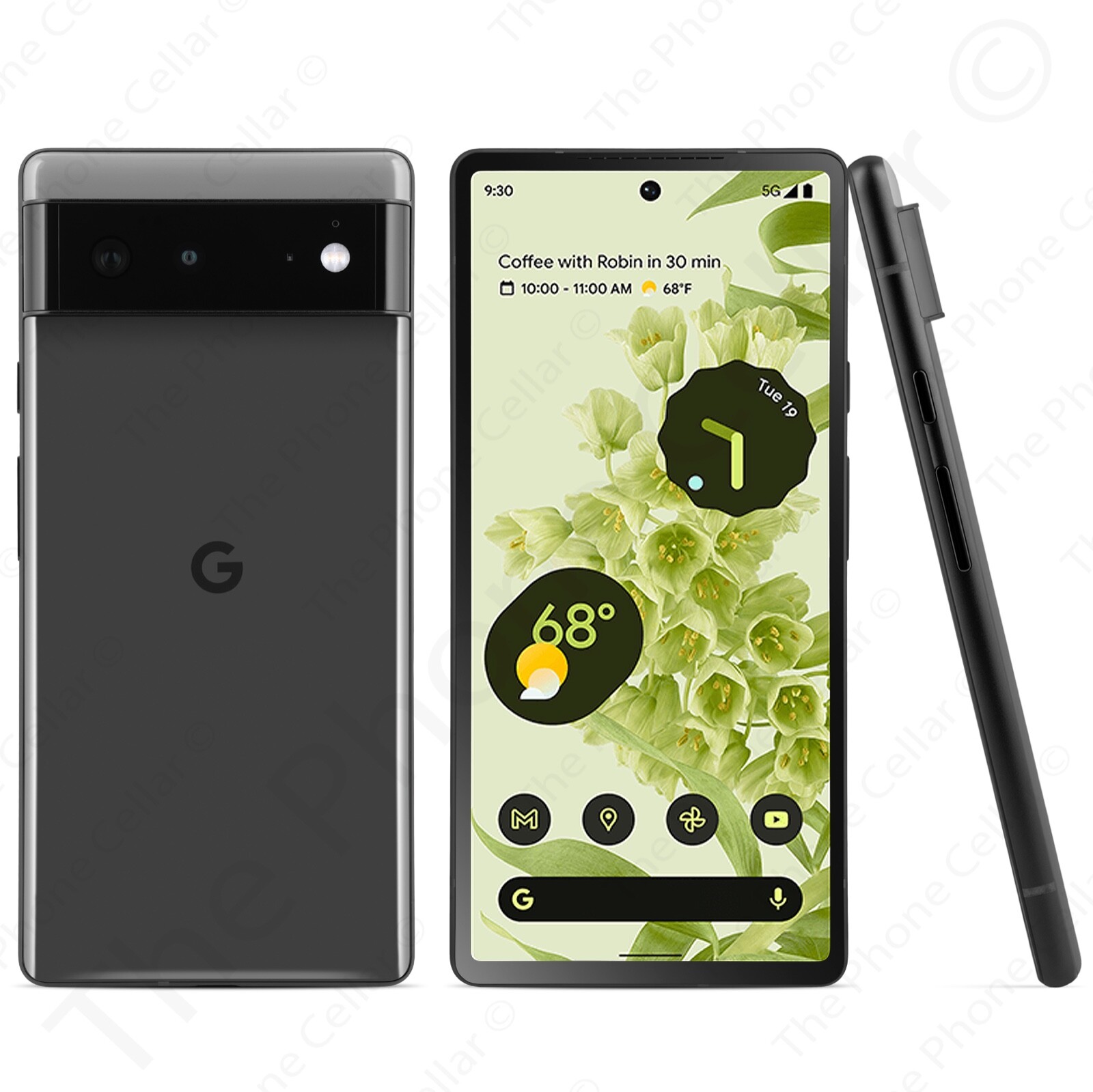 Google Pixel 6 128GB Unlocked GA02900-US 6.4″ 50MP NFC GPS 5G LTE Stormy Black