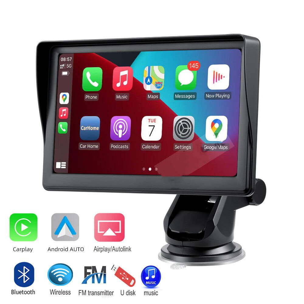 7″ Touchscreen Wireless Carplay Android Auto Portable Car FM Receiver Mp5 Player