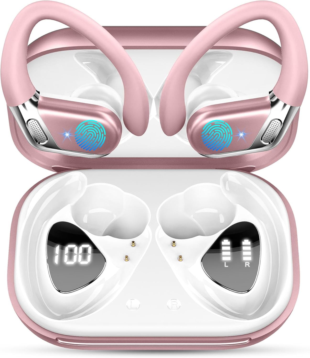 Ear buds Wireless Earbuds Bluetooth 5.4 headphones Sport 50Hrs Over Hooks