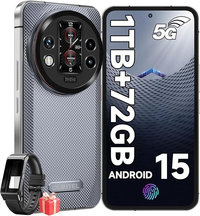OUKITEL WP200 Pro Android 15 Rugged Cell Phone 72GB+1TB 5G Unlocked Smartphone