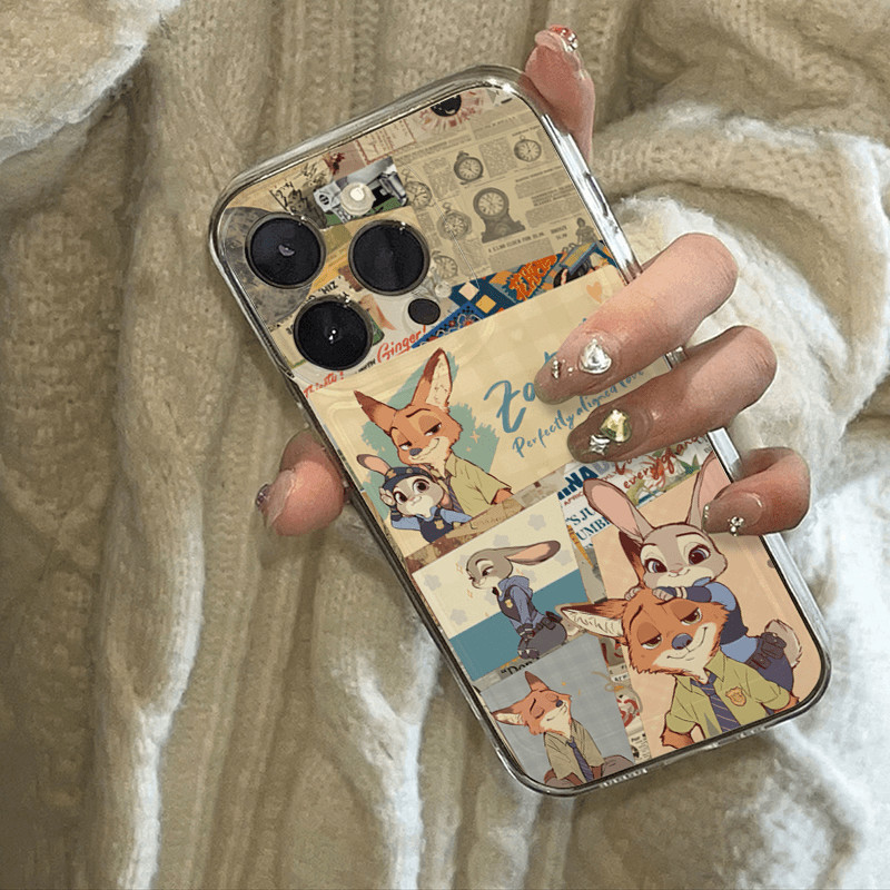 Suitable for Lover Apple Phone Case IPhone Shell Lovely Rabbit Fox Pattern Cover