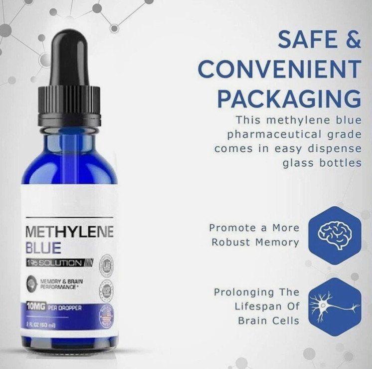 Methylene Blue Ultra High Purity USP Grade 1% Solution 60ML