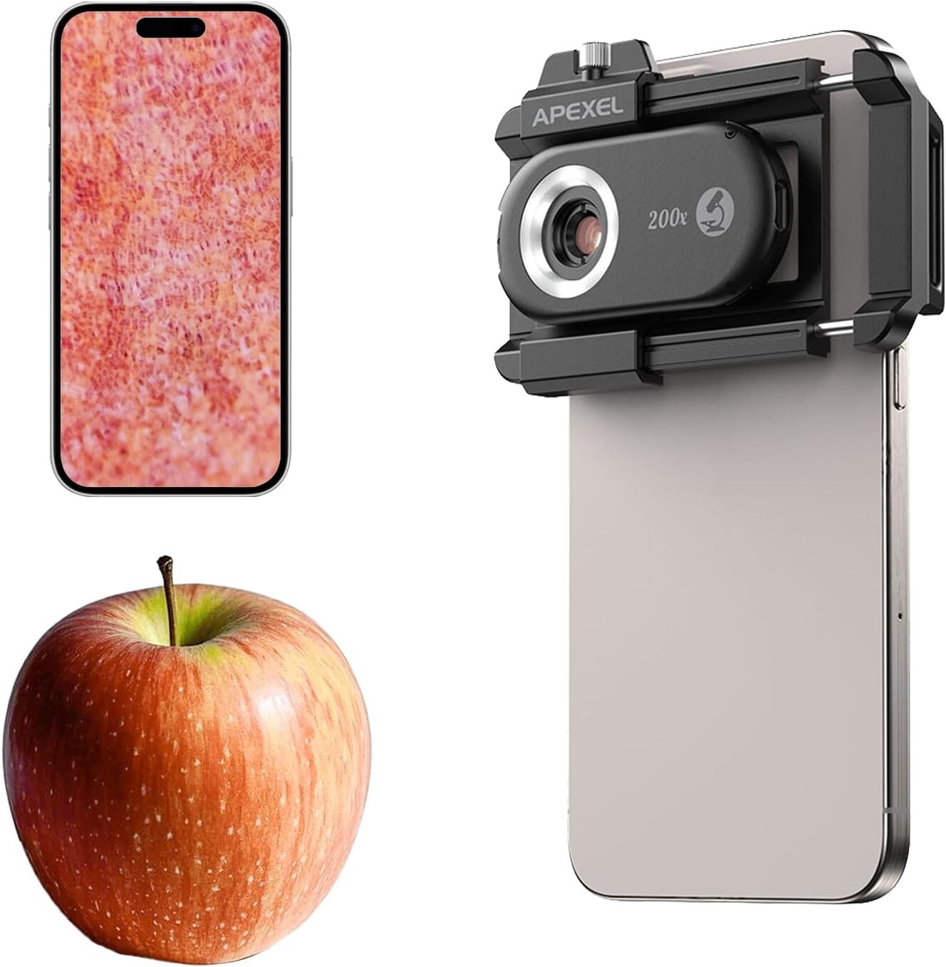 APEXEL Phone Microscope Lens, 200X Phone Micro Lens Zoom for Android/iPh…