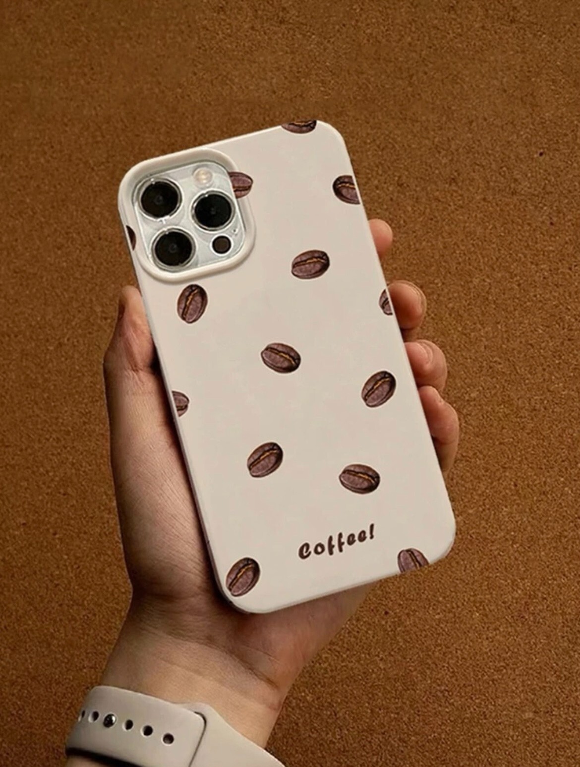 Cute Coffee Bean Design TPU Phone Case Cover For iPhone