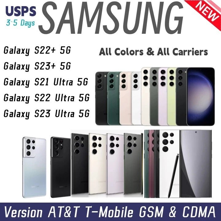 New Sealed Samsung Galaxy S23+ / S22 Ultra / S23 Ultra / S24 Ultra 5G Unlocked