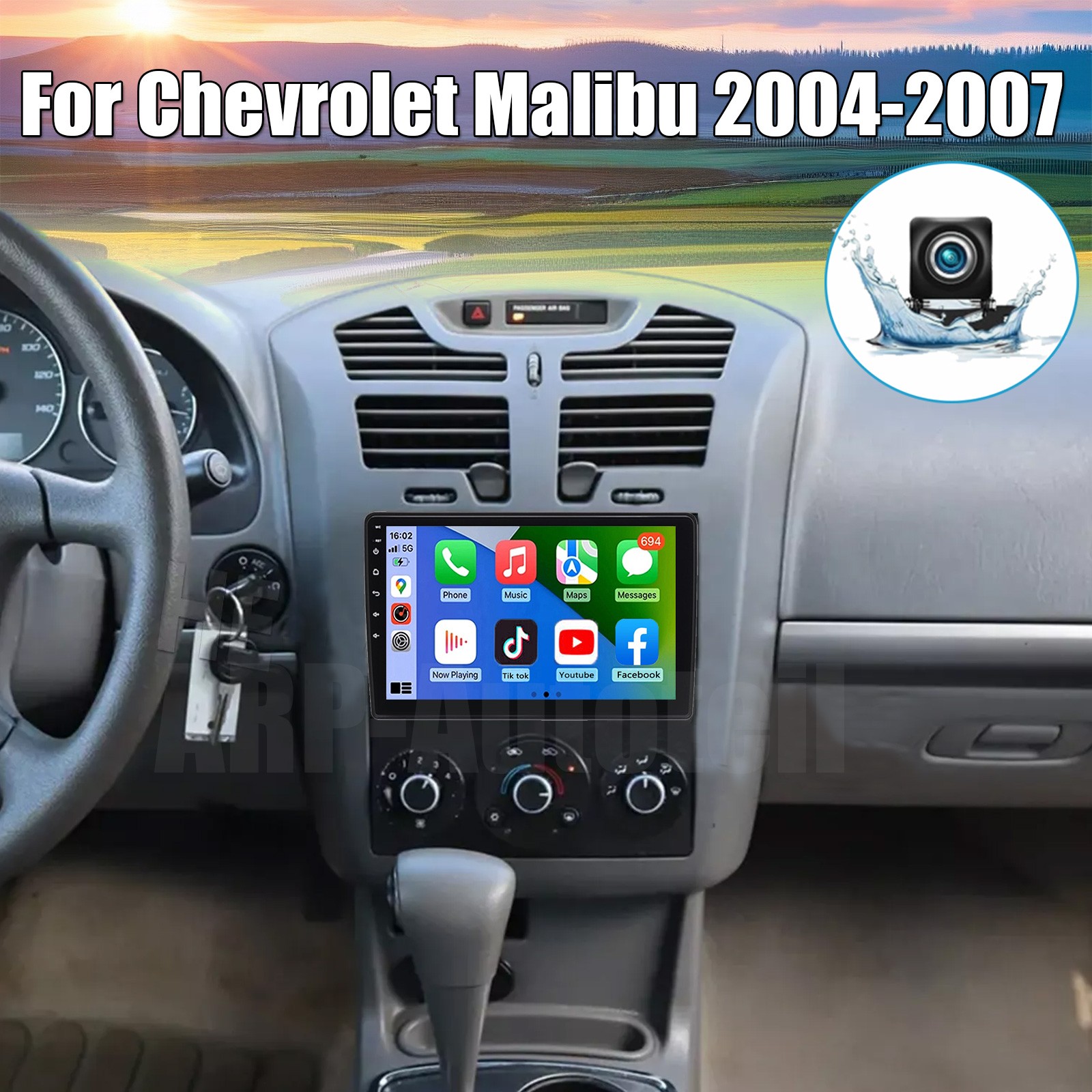 10″ For Chevrolet Malibu 2004-2007 Car Radio Sat Navi GPS WIFI Android13 Carplay