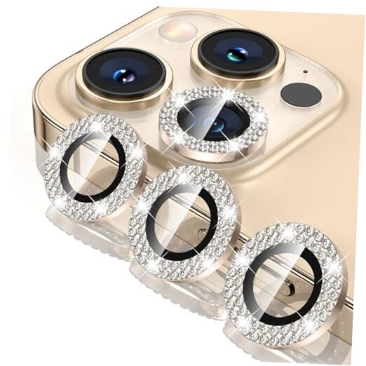 for iPhone 14 Pro/iPhone 14 Pro Max Camera Lens Protector A-Gold Diamond