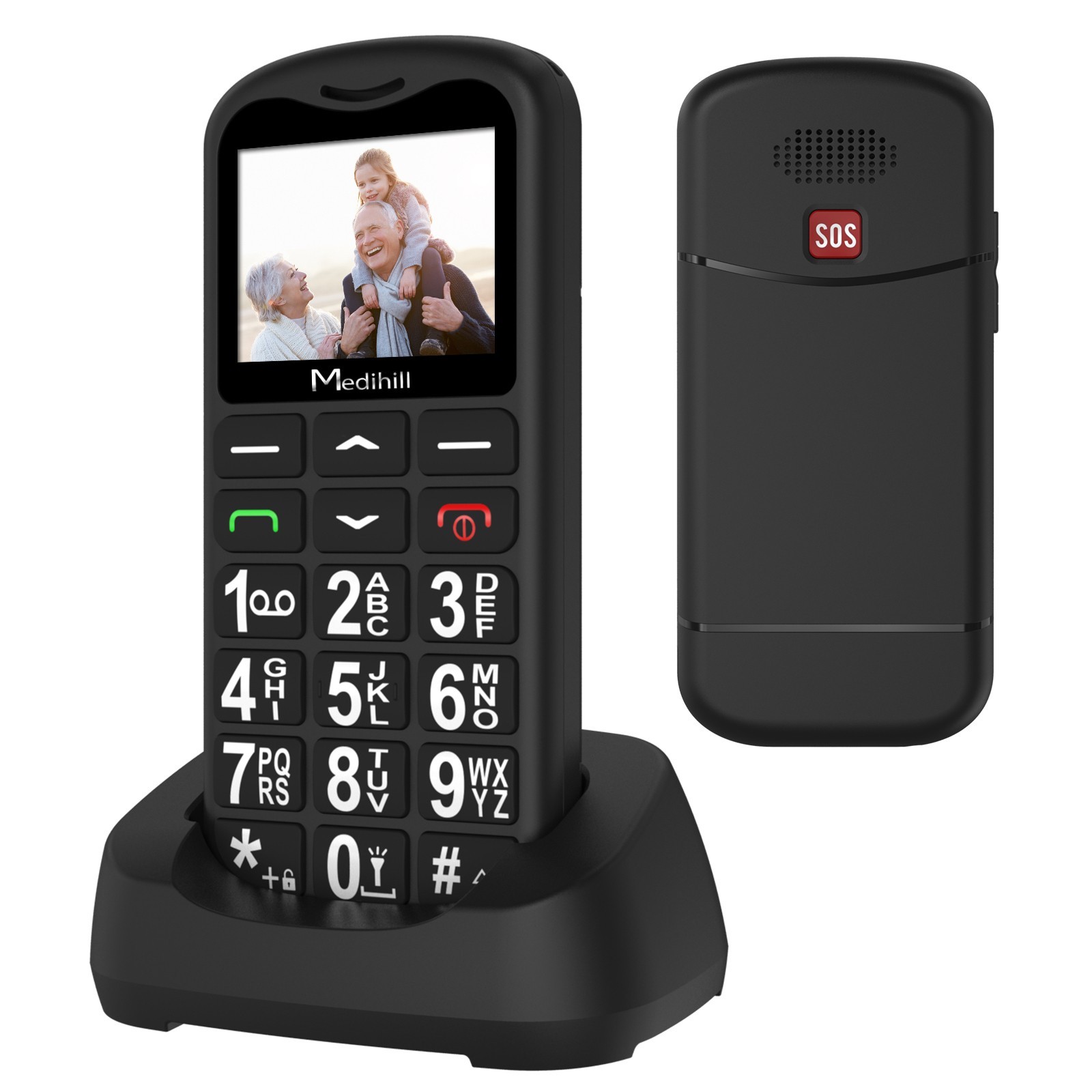 Big Button Mobile Phone SOS for Elderly Senior Cell Phone (Black) – Medihill