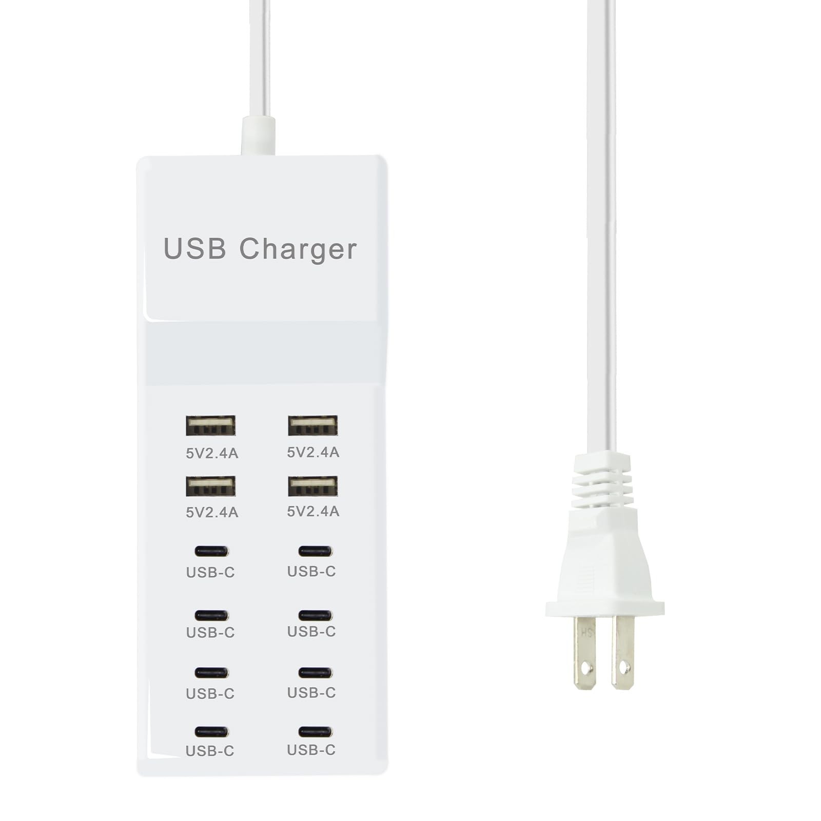 USB Charger, 12-Port USB Charging Station (4 USB-A Ports and 8 USB-C Ports) M…