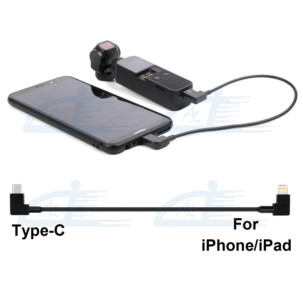OTG Charge Data Transfer Cable for DJI OSMO POCKET 2 Type C to IOS iPhone iPad