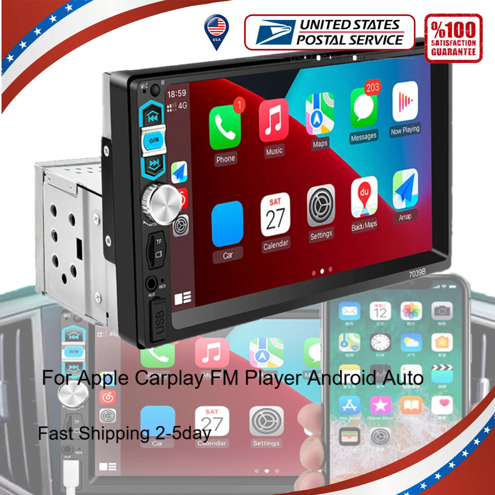 For Apple Carplay FM Player Android Car Touch Screen Car Stereo Radio Bluetooth
