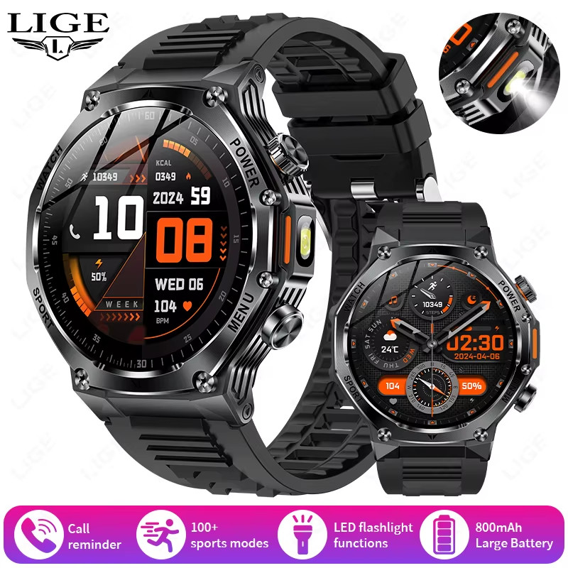 New 1.8″ Large Screen Bluetooth Call Smart Watch Men Sports Health Monitoring Fl