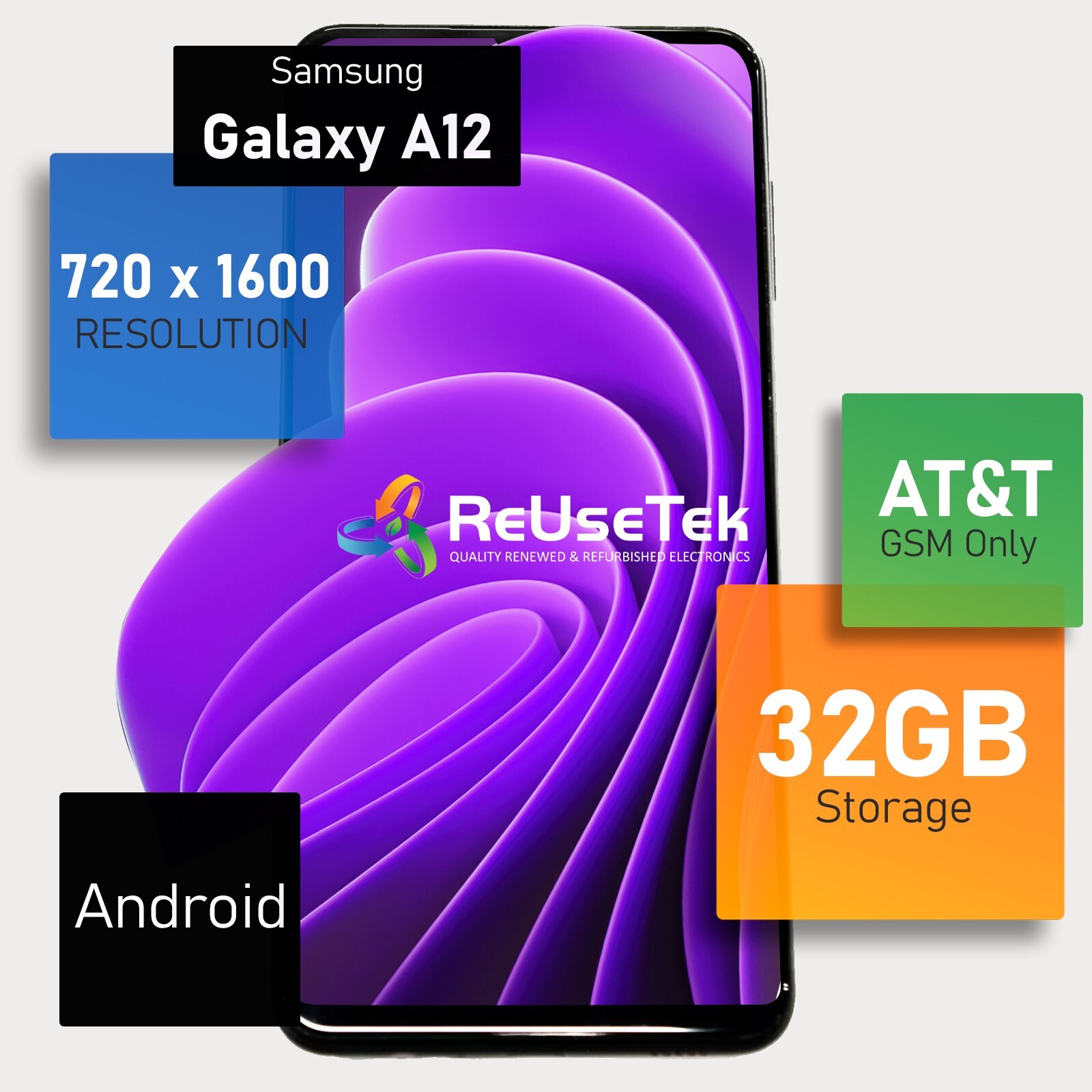Samsung Galaxy A12 SM-A125U | 6.5″ | 32GB | AT&T GSM Only | Very Good | Black 📲