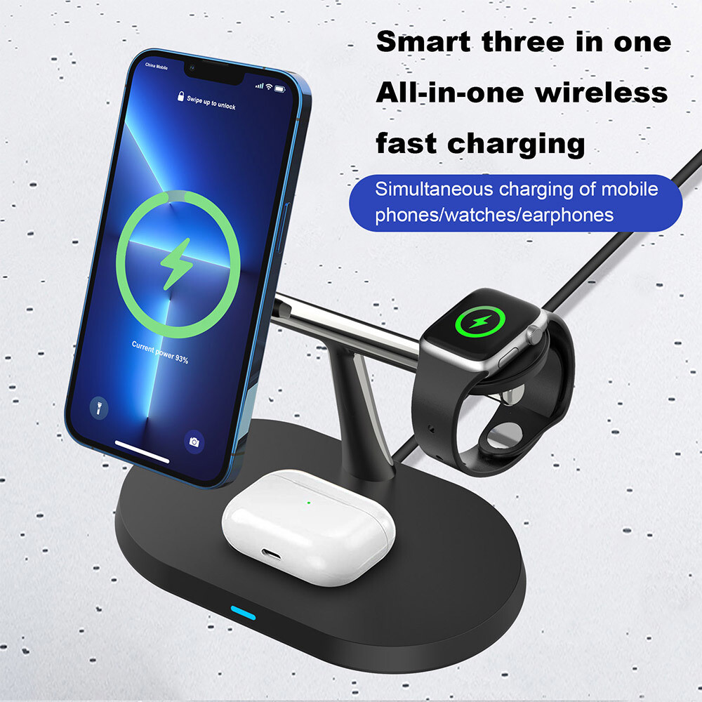 US 3in1 Magnetic Wireless Charger Station For Apple Watch S10/9 iPhone 16 Pro 15