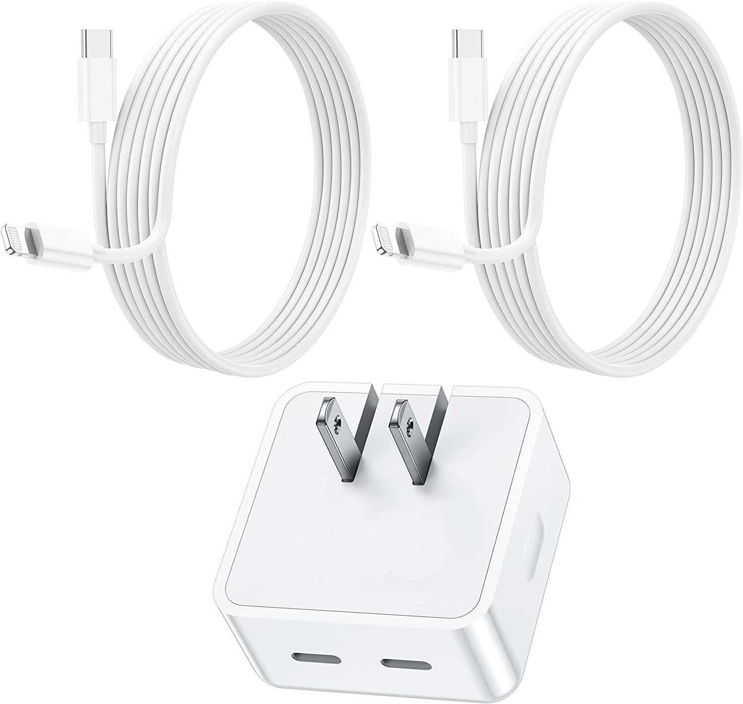 Phone Chargers Compatible With Fast Charging PD Dual USB-C Port Foldable