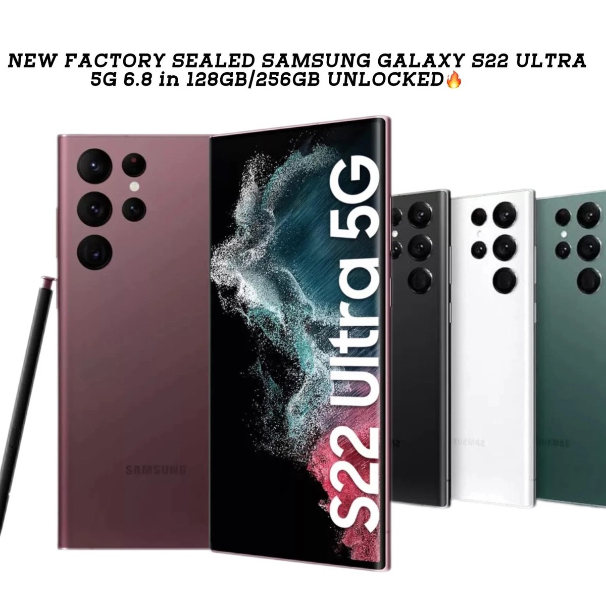 Brand New Samsung Galaxy S22/S22+/Ultra 5G (128GB) Factory Unlocked All Carriers