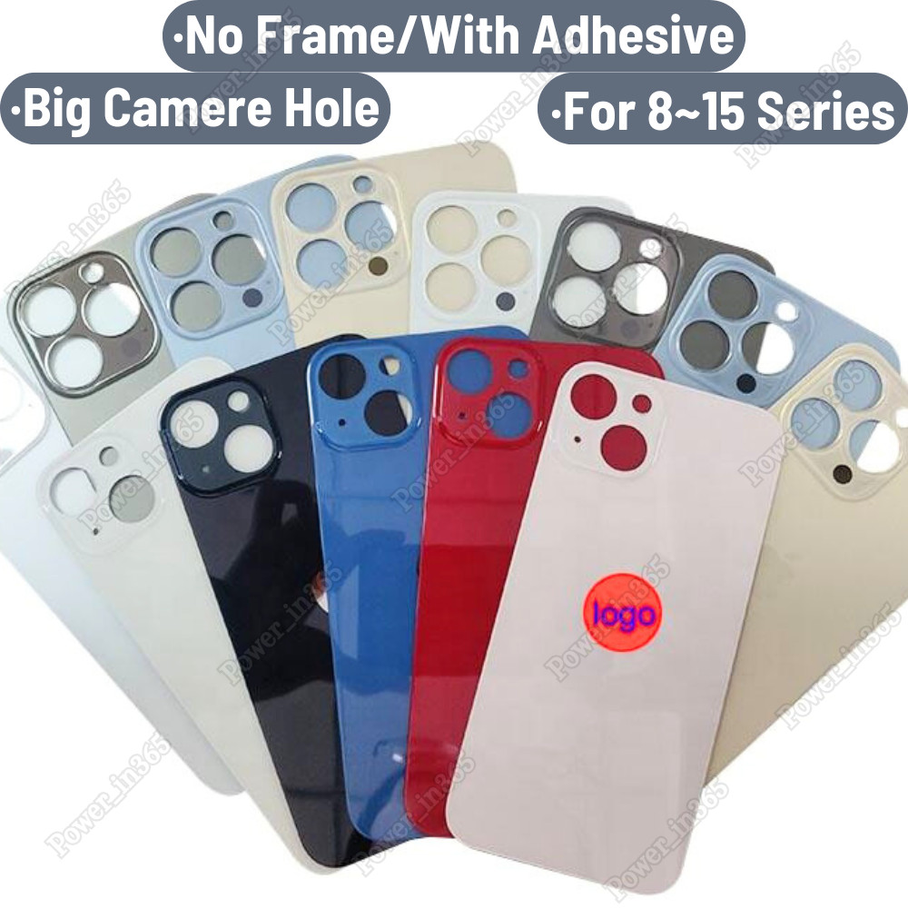 Big Hole Rear Cover For iPhone 15 14 13 12 11 XS XR 8 Back Glass Replacement Lot
