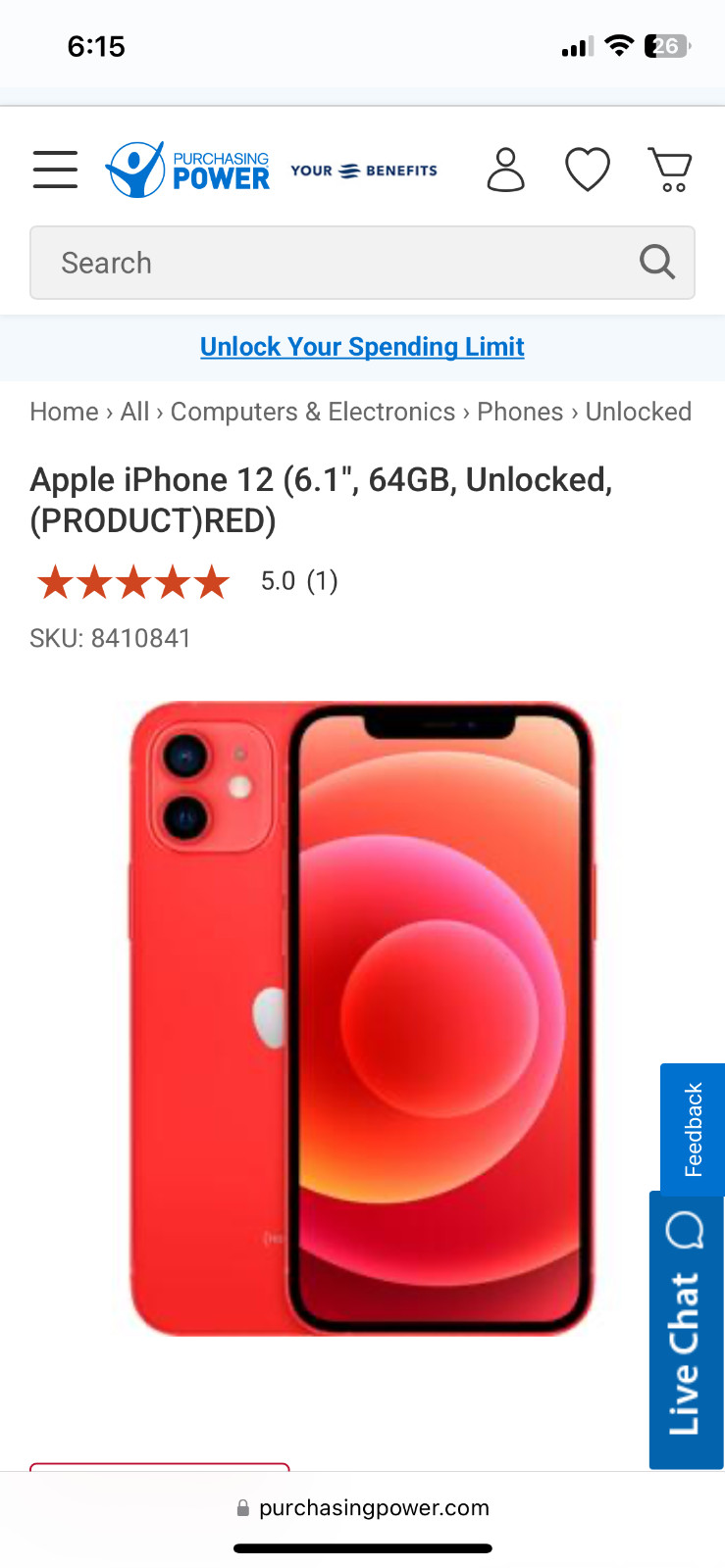 Apple iPhone 12 – 64 GB – Red (Unlocked) TikTok Installed