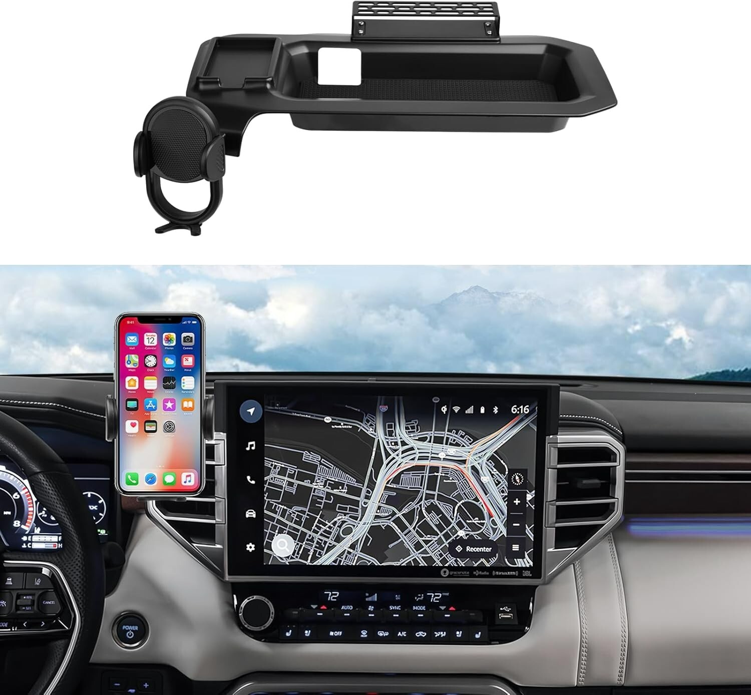 Phone Holder Mount for Toyota Tundra 2022 2023 2024 2025 Accessories Center Cons