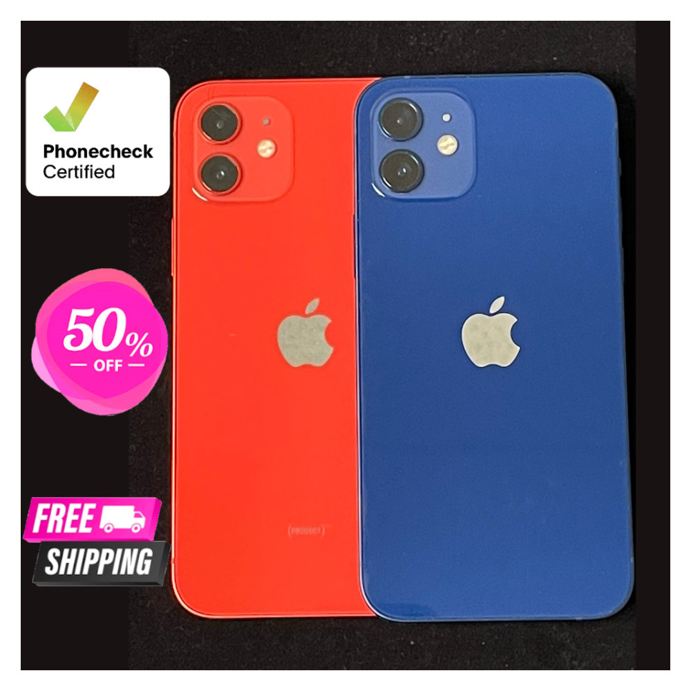 Apple iPhone 12 64GB/128GB Unlocked – Black, Blue, Red, Good Condition