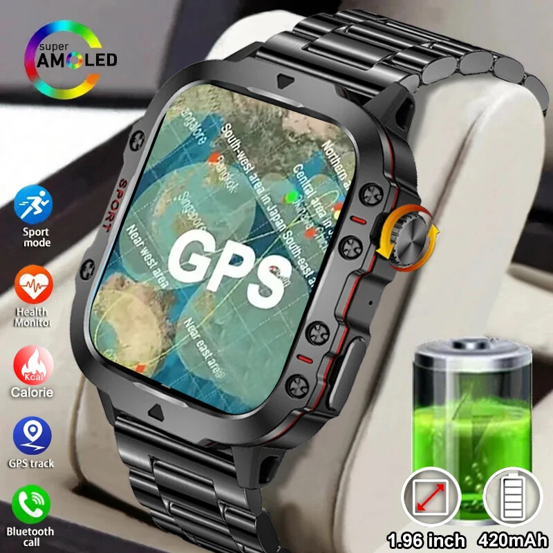 GPS Smart Watch Men Bluetooth Call AI Voice Sports Waterproof Smartwatches New