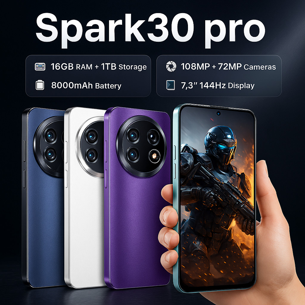 Spark30 Ultra 7.3″ 16GB+1TB 108MP+72MP Snapdragon 8 Gen3 8000mAh Unlocked