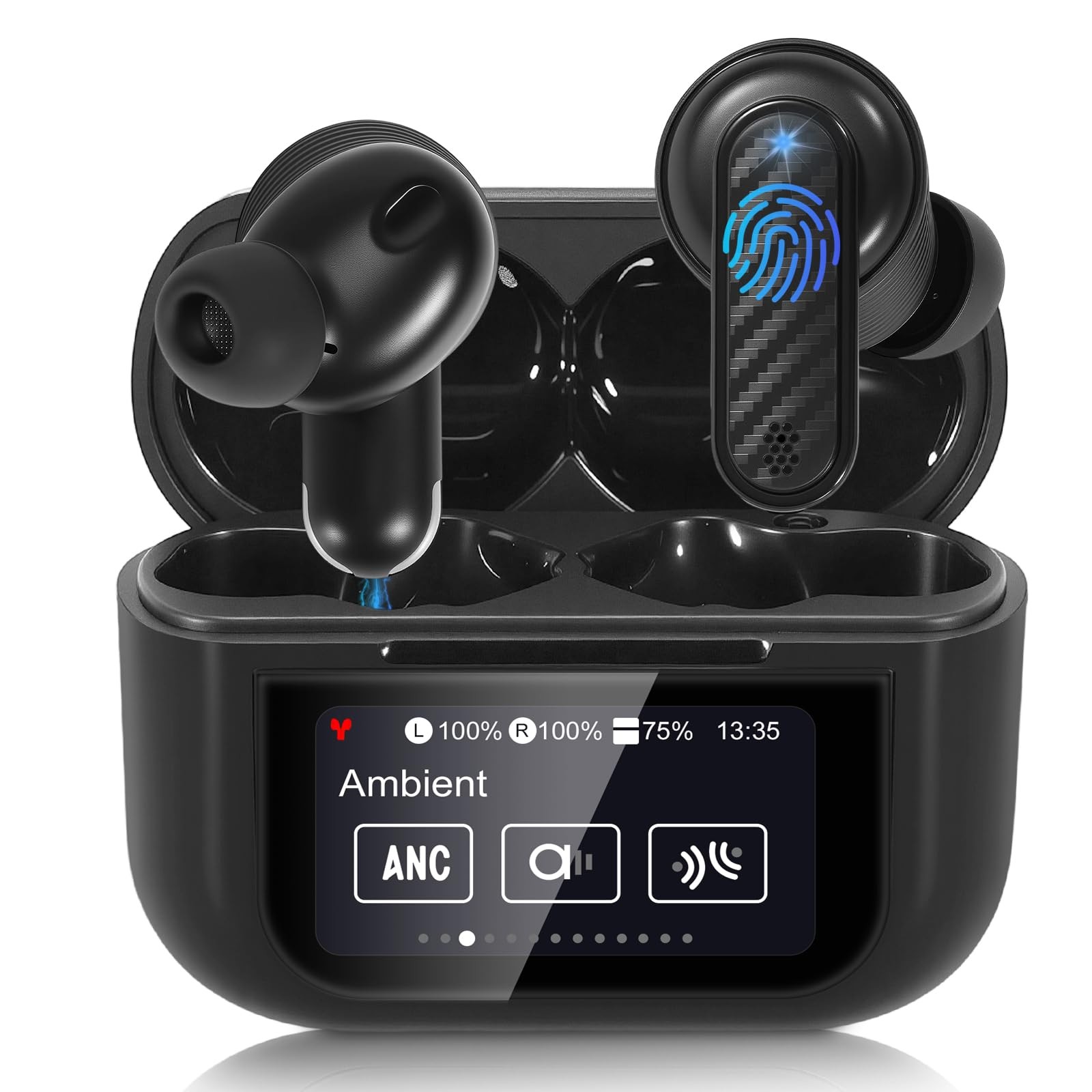 Wireless Earbuds, Touch Screen Earphones Wireless Bluetooth 5.4 In Ear Headph…