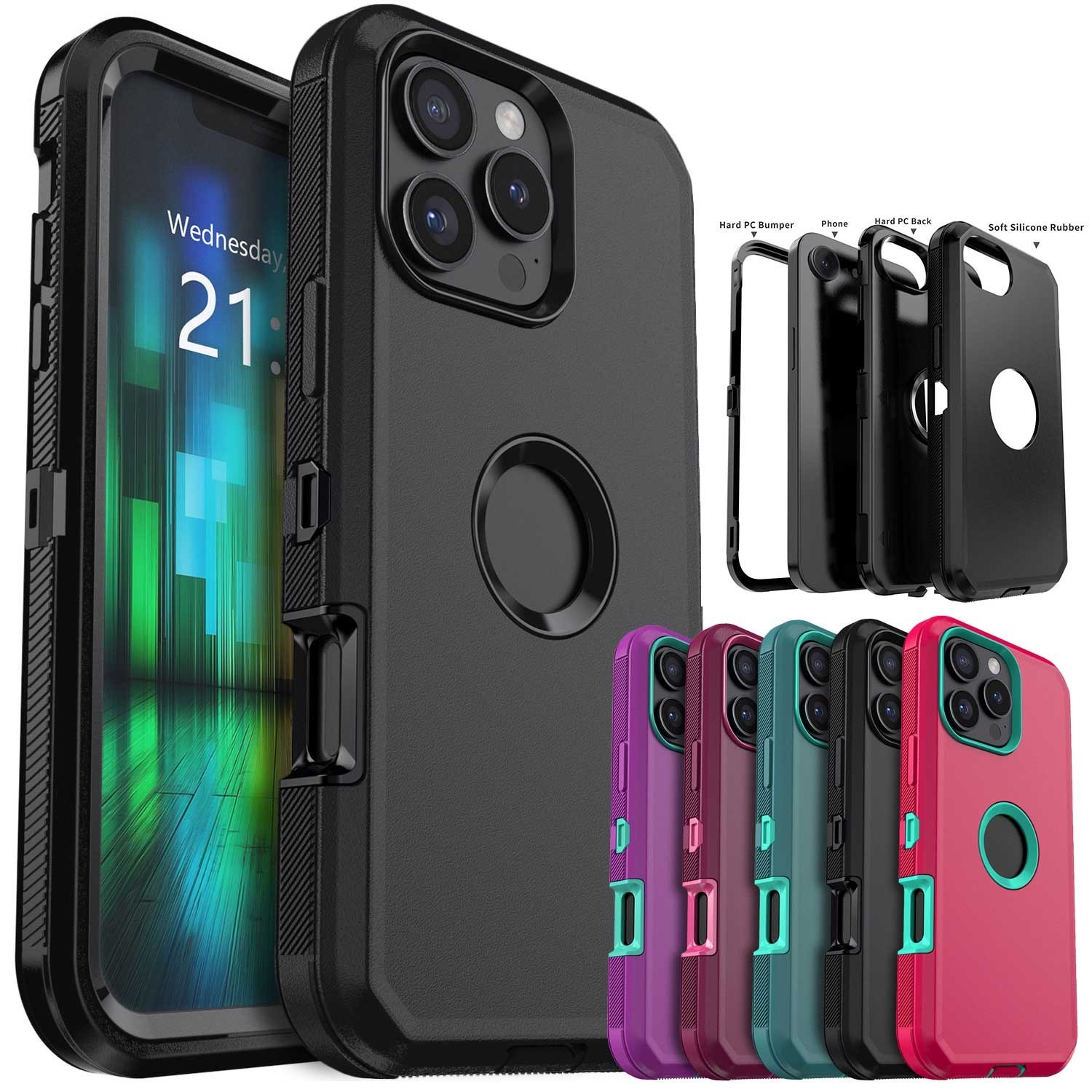 For iPhone 16e 16 15 14 13 12 11 Pro Max 6s 7 8 Plus Shockproof Case Phone Cover