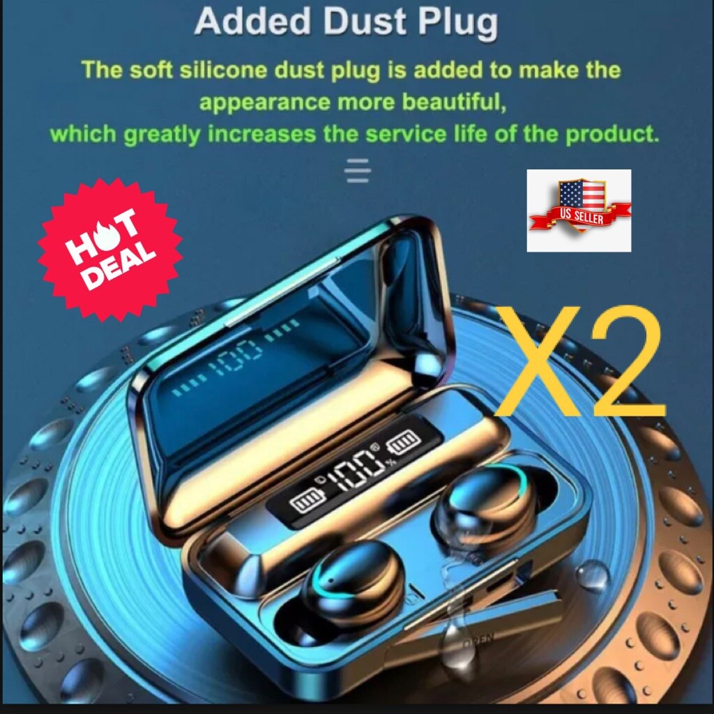 2x PcsBluetooth Earbuds for Iphone Samsung Android Wireless Earphone  WaterProof