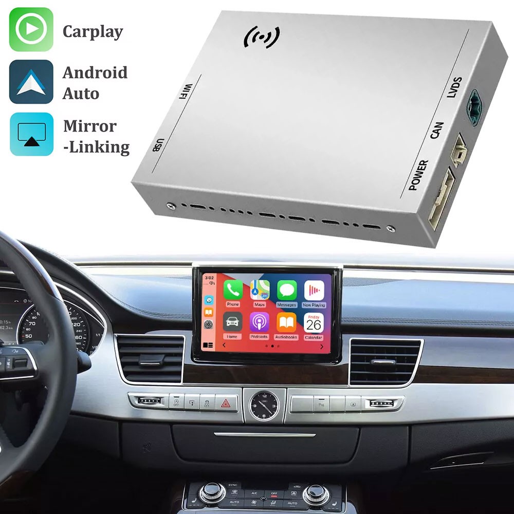 Wireless Carplay Android Auto Interface Kit For Audi A8 2012-2018 with 7″ Screen