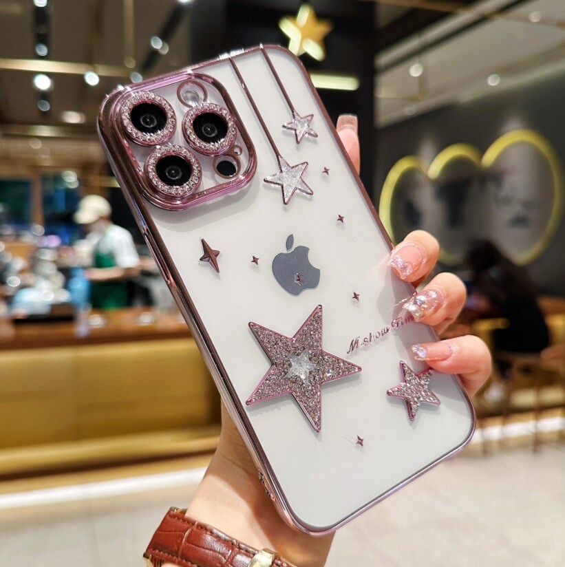 Electroplated flash drill For iPhone 16 15 14 13 Pro precision hole phone case