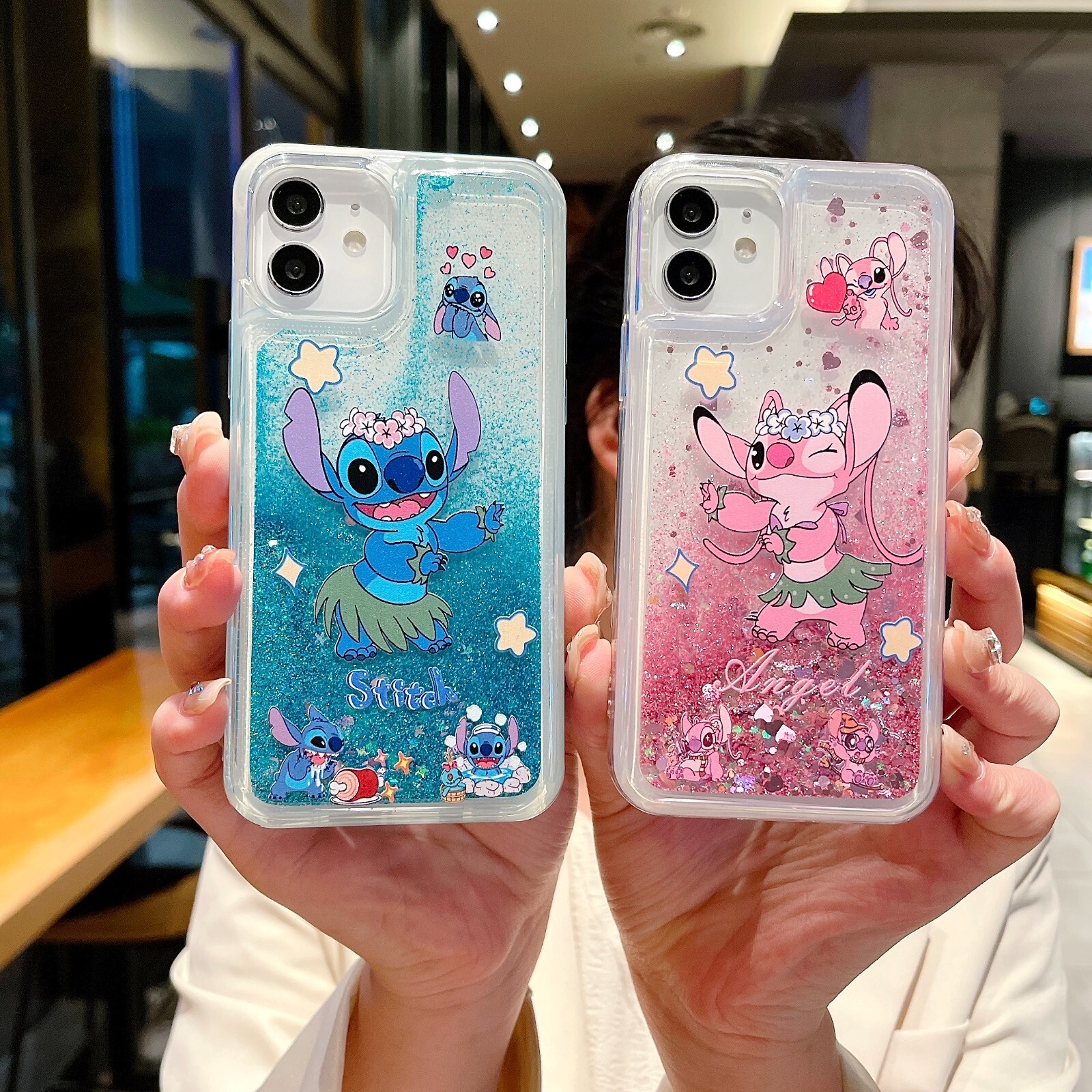 Case For iPhone Samsung OPPO Redmi Summer Stitch Liquid Bling Quicksand Cover
