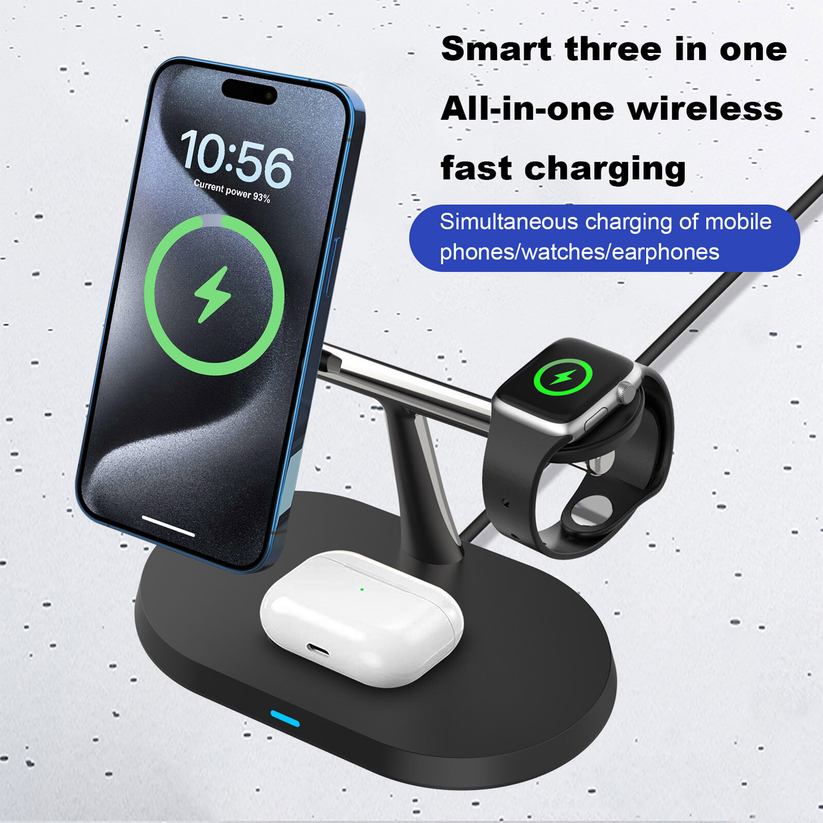US 3in1 Magnetic Wireless Charger For Apple Watch S10 Ultra2 S9 iPhone 16 Pro 15