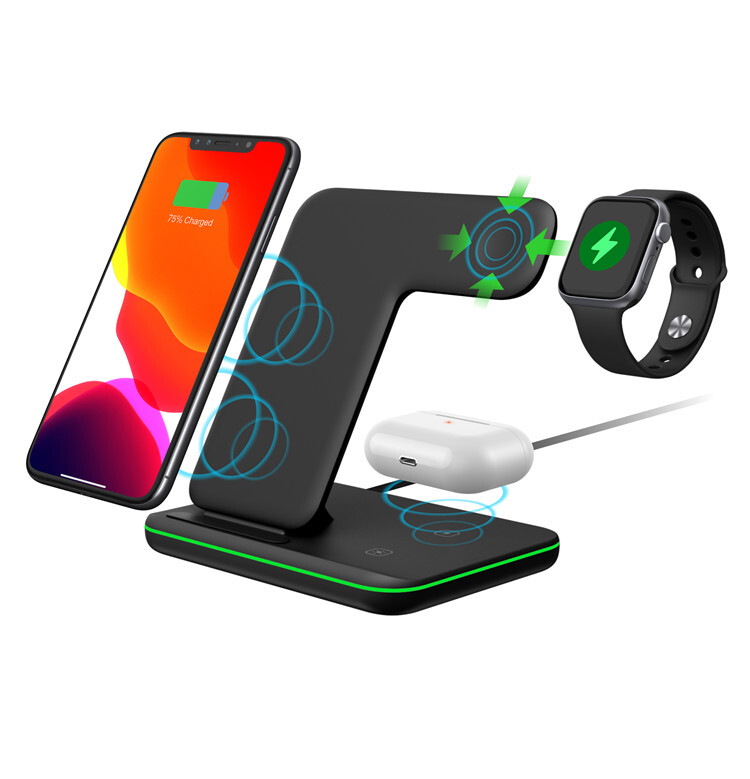 Wireless Charger, 3 in 1 Qi 15W Fast Charging Station for Apple iWatch Series