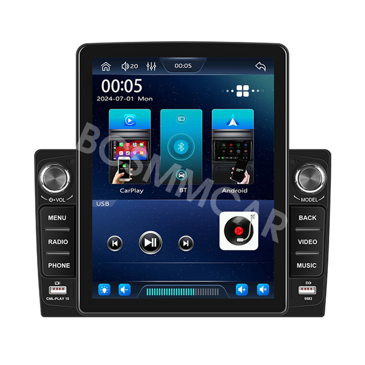 Car Radio Bluetooth Stereo Touch Screen 2Din MP5 Player Carplay Mirror Link Aux