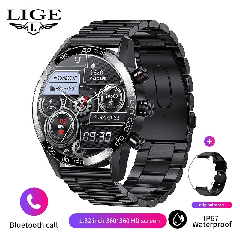 2024 New Outdoor Bluetooth Call Smart Watch Men 1.32 Inch AMOLED Full Touch Fitn