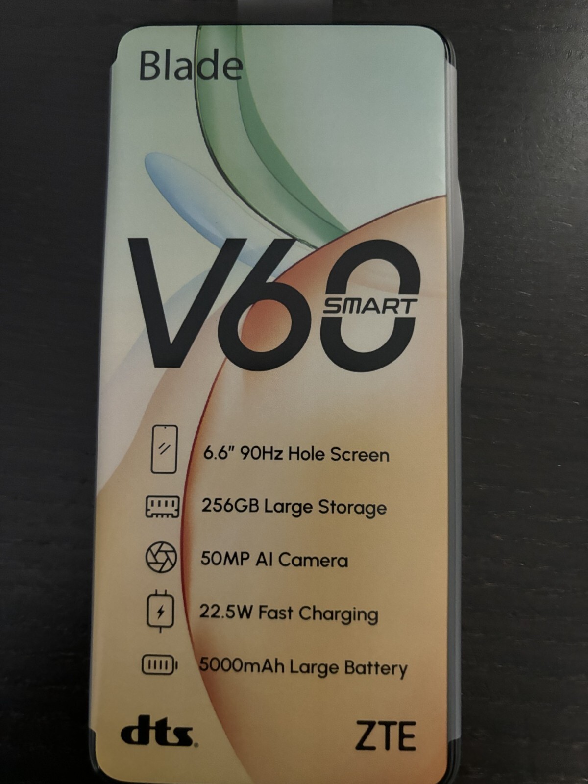 Blade V60 Smart 256GB 6.06 Display Factory Unlocked Android Cell phone BK