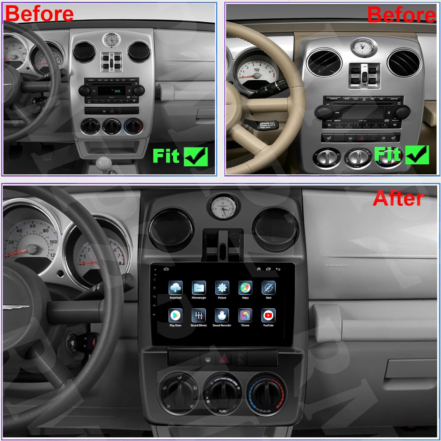 For 2006-2010 Chrysler PT Cruiser Android 13 Carplay Car Stereo Radio GPS WIFI