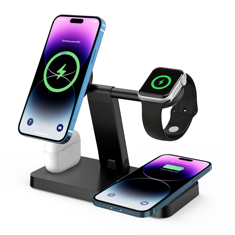 4-In-1 Magnetic Wireless Charging Station For Apple Watch 8 iPhone 16 15
