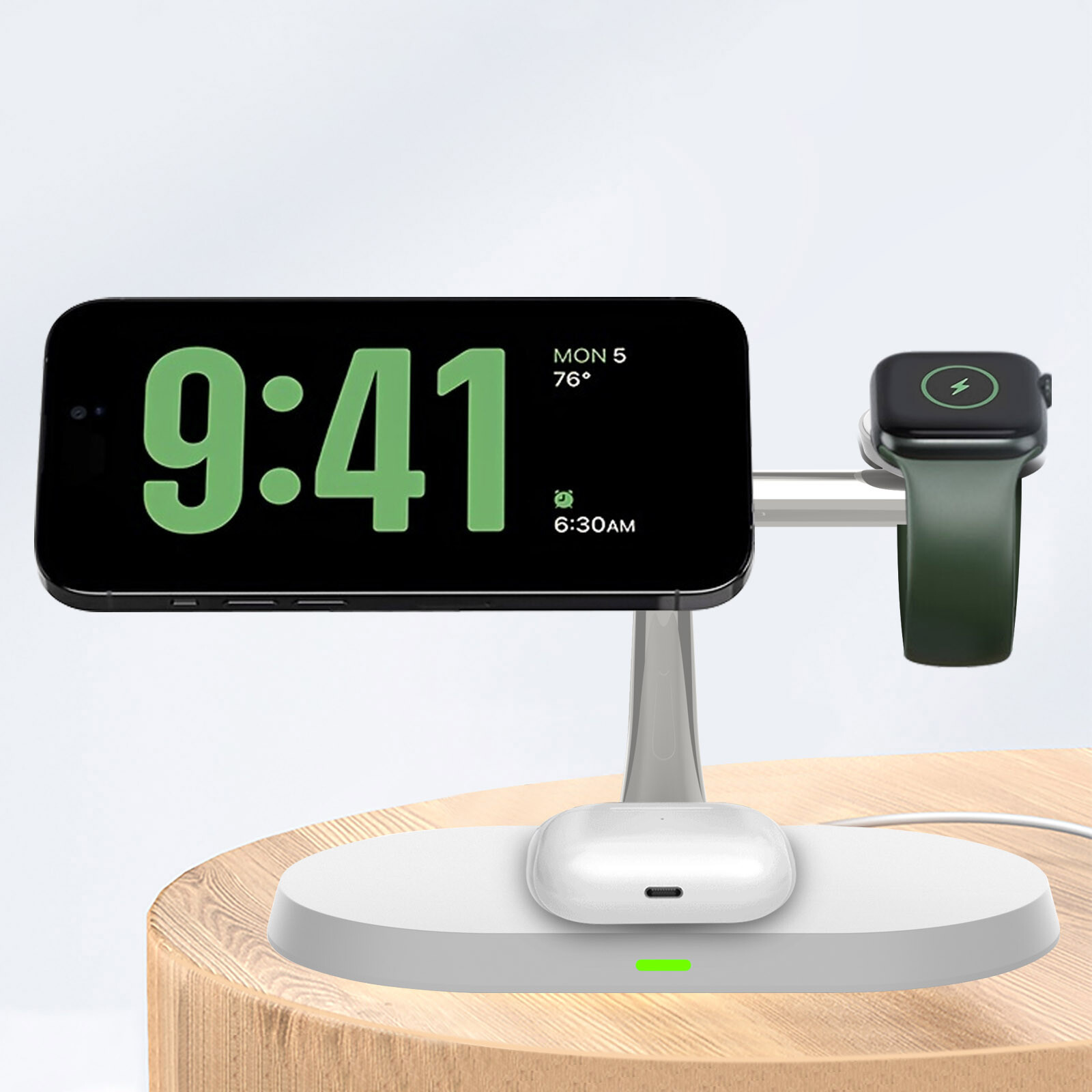 US 3in1 Magnetic Wireless Charger Station For Apple Watch Ultra 2 iPhone 16 Pro