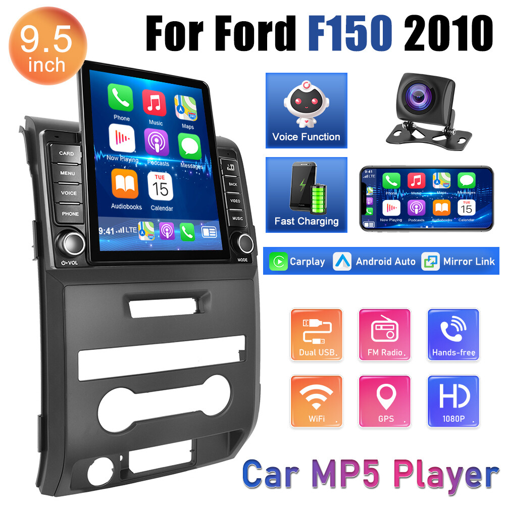 Vertical 9.5″ For Ford F-150 09-14 Apple Carplay Android Auto Car Radio +AHD Cam