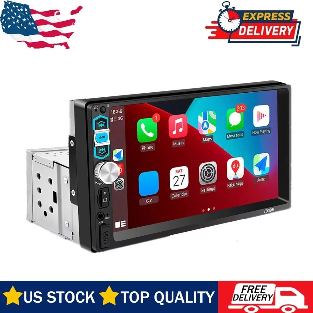 7″ HD Touchscreen Car Stereo – Bluetooth FM Radio with CarPlay & Android Auto