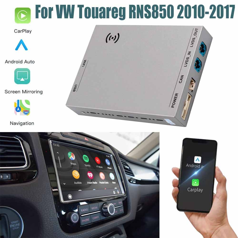 Wireless Carplay Android Auto for VW Touareg RNS850 2010-2017 8” Screen
