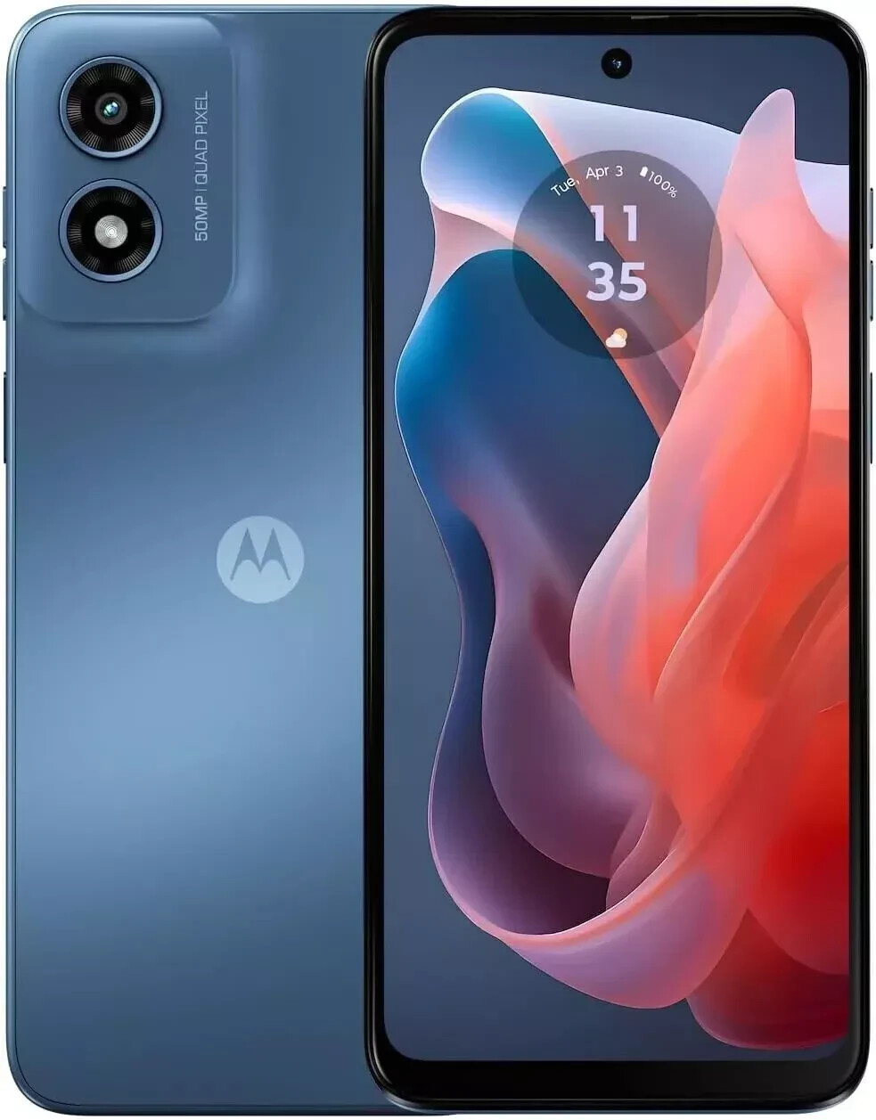 Motorola Moto G Play (2024) XT2413V 64GB TracFone Only Sapphire Blue, Excellent